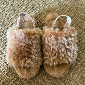 UGG shearling slingback slippers chestnut brown